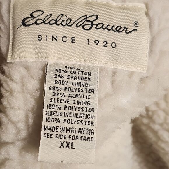 Eddie Bauer corduroy style fleece lined jacket - Picture 6 of 7